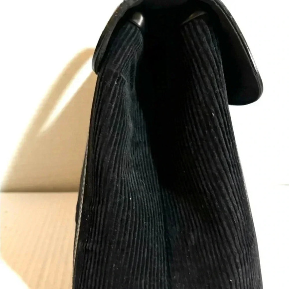 Lulu Guinness black corduroy satchel handbag - Picture 6 of 7